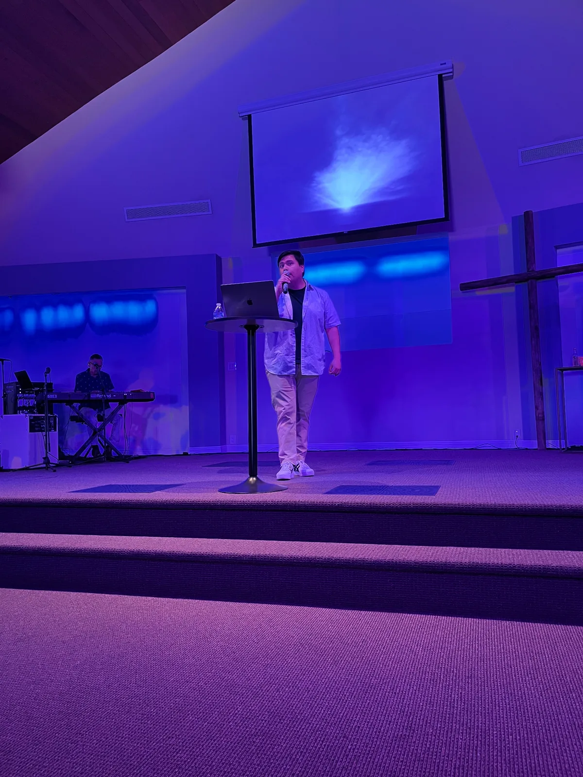 A worship leader at North Coast Fellowship